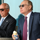 Chemezov and Putin eat ice cream as they attend an opening of the MAKS 2021 air show in Zhukovsky, outside Moscow, Russia, July 2021.